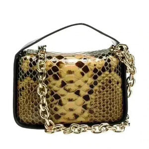 STAND STUDIO Leather Trim Snakeskin Handle Bag